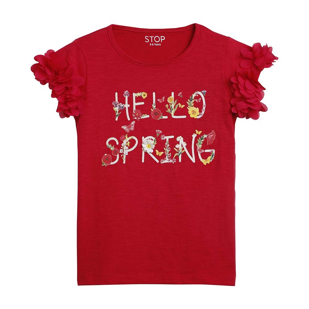 STOP by Shoppers Printed Cotton Round Neck Girls T-Shirt