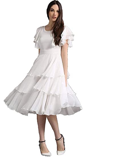 QUEEN ELLIE Women's Fit and Flare Midi Dress