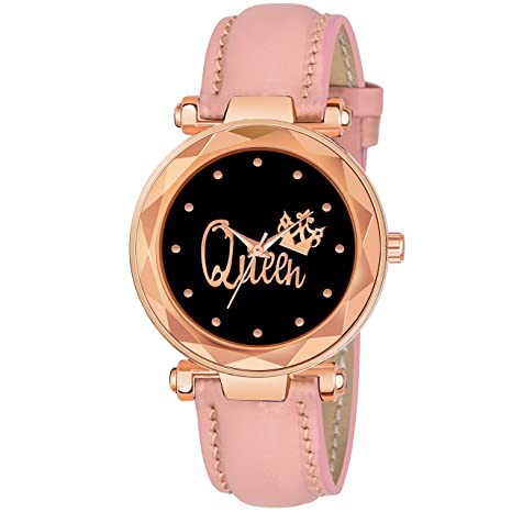 CERO Queen Dial Leathers Strap Analog Women and Girls Watch
