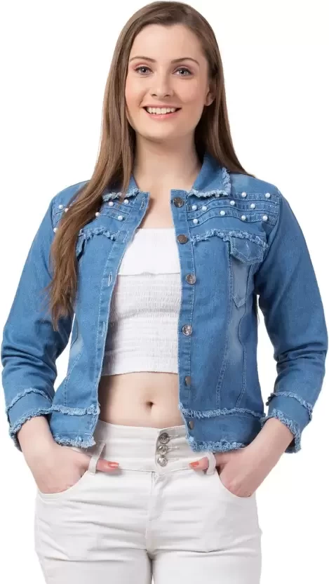 Full Sleeve Embellished, Self Design Women Jacket