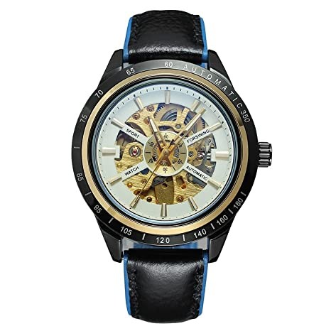 Forsining Automatic Mechanical Skelton Analog Leather Band Men's Watch - FSG8042