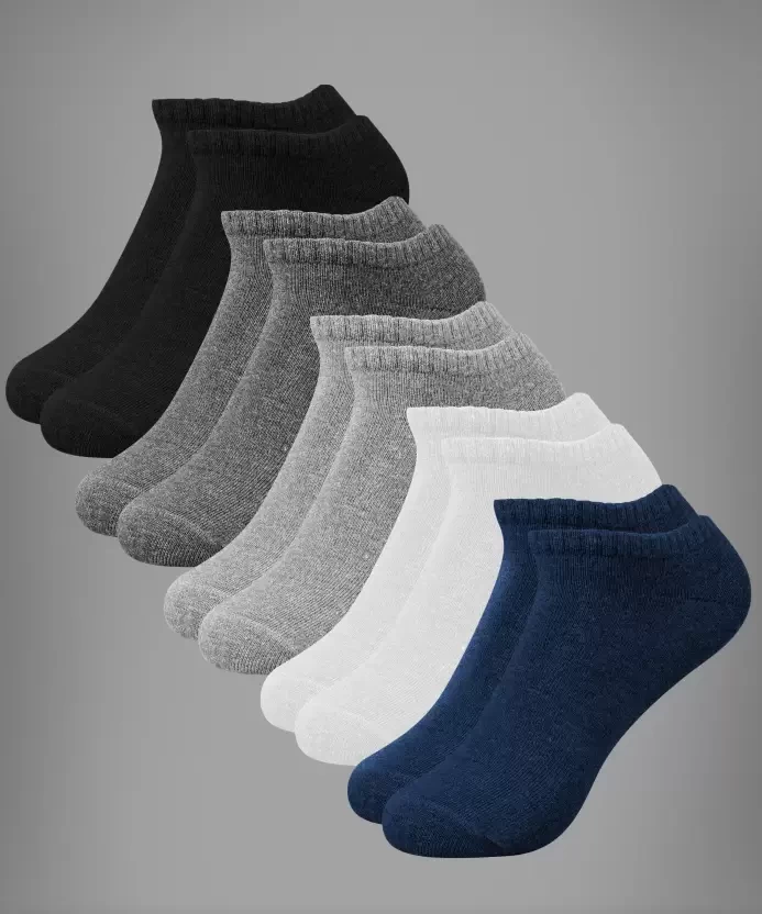 Men & Women Solid Ankle Length  (Pack of 5)