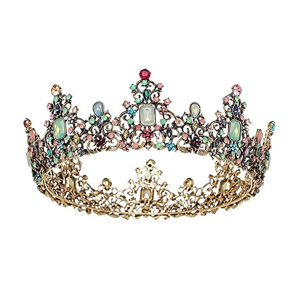 Women's Baroque Rhinestone Multicolour Queen Crown Costume Party Hair Accessories