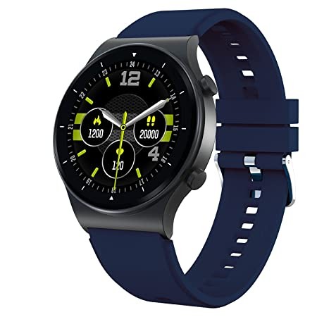 Fire-Boltt 360 Pro Bluetooth Calling, Local Music and TWS Pairing, 360*360 PRO Display Smart Watch with Rolling UI & Dual Button Technology, Spo2, Heart Rate & Temperature Monitoring (Tarnish NBlue)