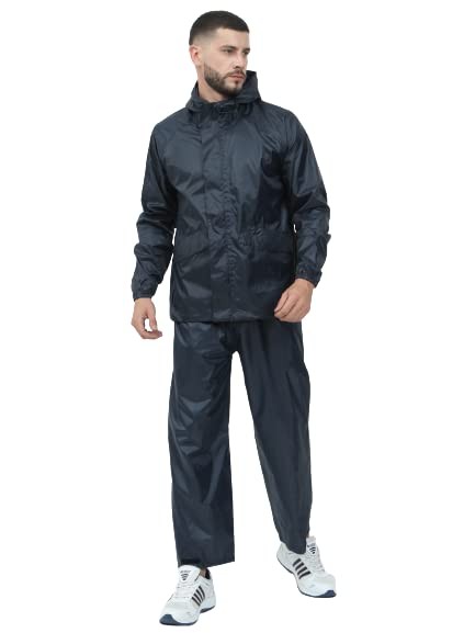 RYKER Men's Polyester Raincoat 100% Waterproof with Hood