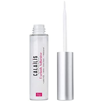 CALAILIS False Eyelash Glue, Lash Adhesive Super Strong Hold Waterproof Eyelashes Glue White 5g