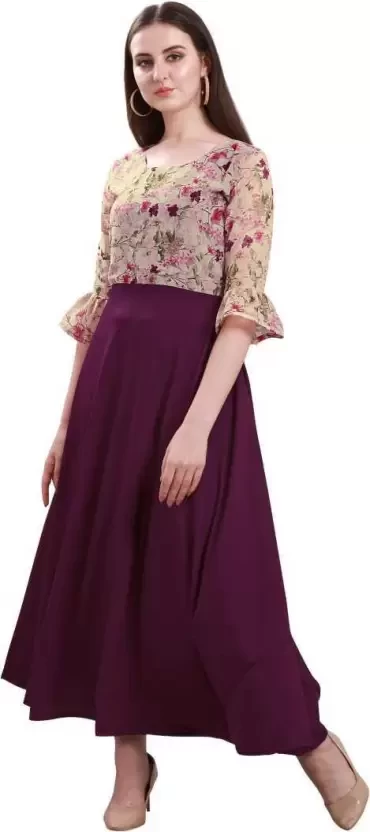 Women Maxi Purple Dress