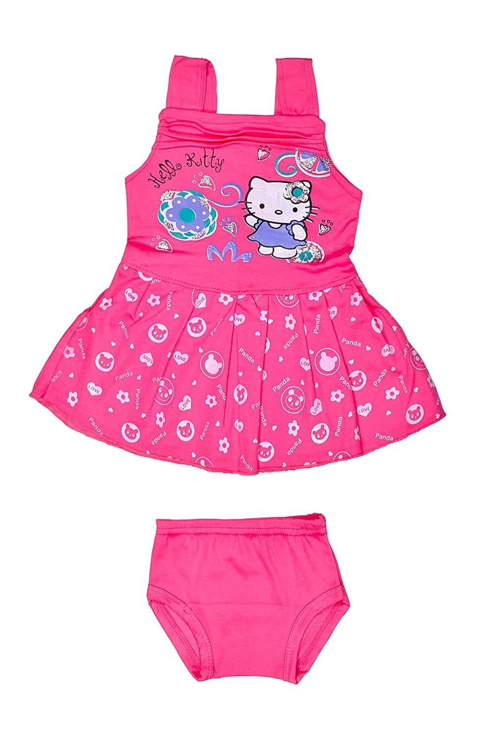 Sathiyas Baby Girls A-Line Cotton Gathered Dresses (Multicolor_0-6 Months, Pack of 5)