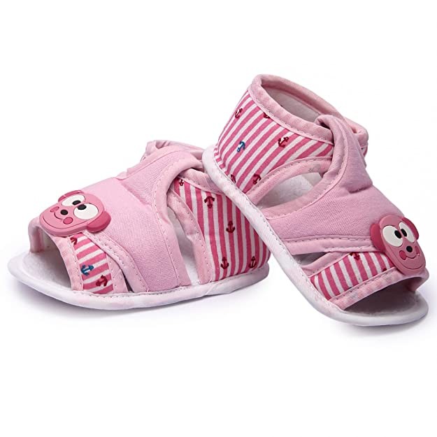 INSTABUYZ Unisex Baby Sandal for Boys & Girls, Infant Sandal for Newborn, First Walking Baby Sandal (6-9 Months) Pink