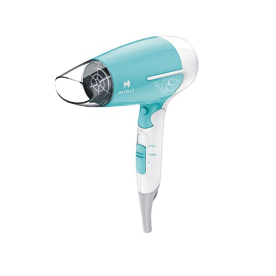 Havells HD3151 1200 W Foldable Hair Dryer; 3 Heat (Hot/Cool/Warm) Settings including Cool Shot button; Heat Balance Technology (Turquoise)