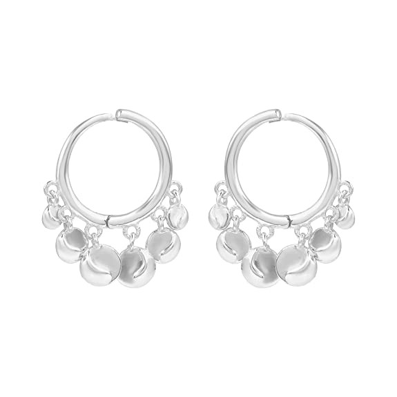 Ravishing Impressions 925 Sterling Silver Hoops Earrings Wedding Anniversary Bridal Gifts Jewelry For Women