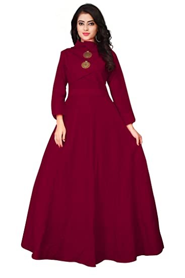 Leriya Fashion Women's Rayon Anarkali Gown Type Kurta/Kurti