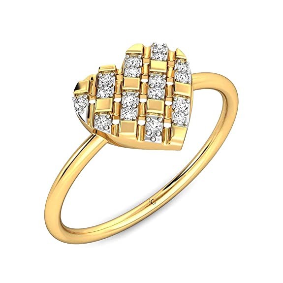 Kalyan Jewellers 18K (750) Yellow Gold/Rose Gold & Diamond Ring for Women