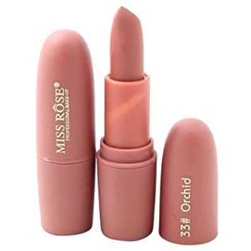 Miss rose Hot and Soft Matte Lipstick Long Lasting Moisturizer Lip Gloss Lipstick Women Lip Care Cosmetic Makeup, red, 3.4 g (Orchid)