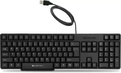 ZEBRONICS Zeb-K20 Wired USB Desktop Keyboard  (Black)