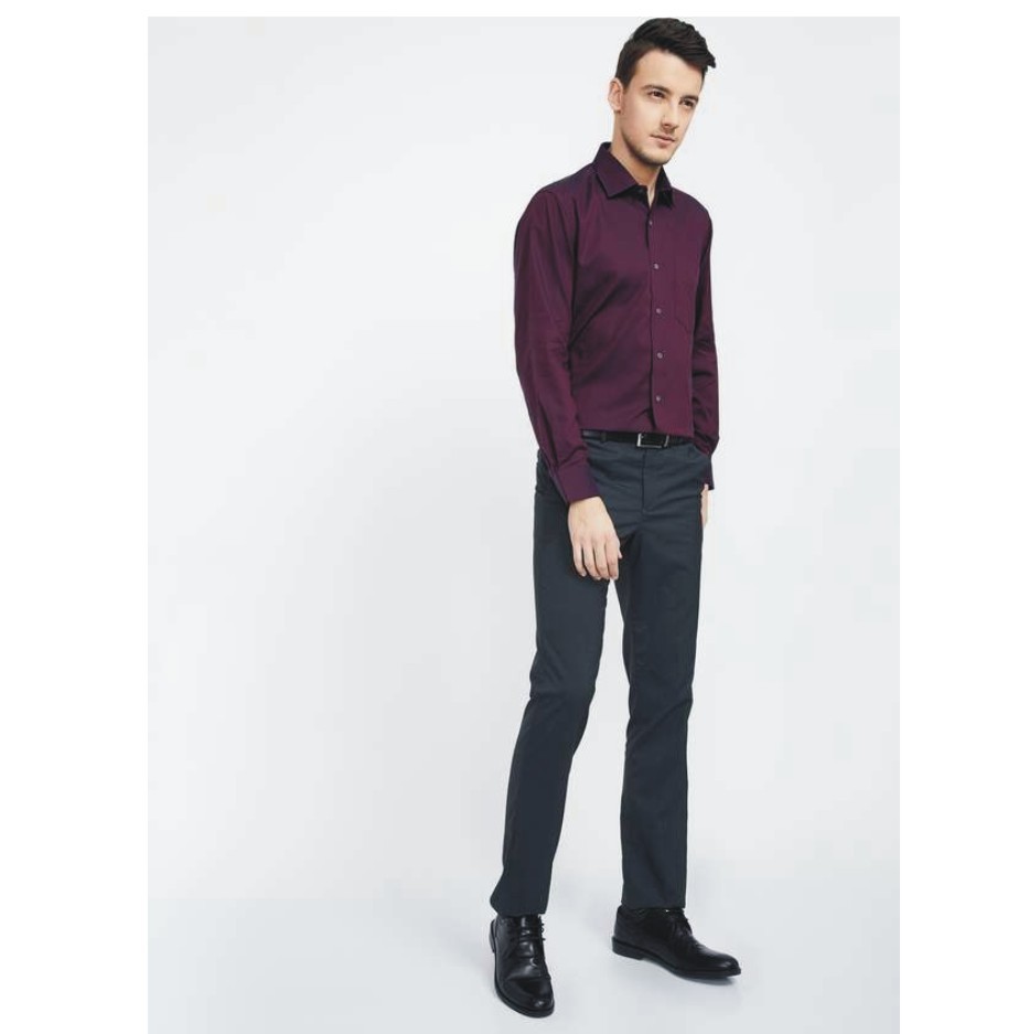 Men Regular, Super Slim, Slim, Tailored Fit Solid, Self Design Slim Collar Formal Shirt