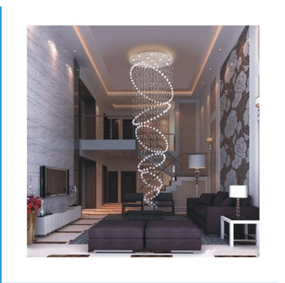 Contemporary Kumar lighting Ractangle Long Chandelier, Shape: Spiral, Model Number: Kl-ch-802