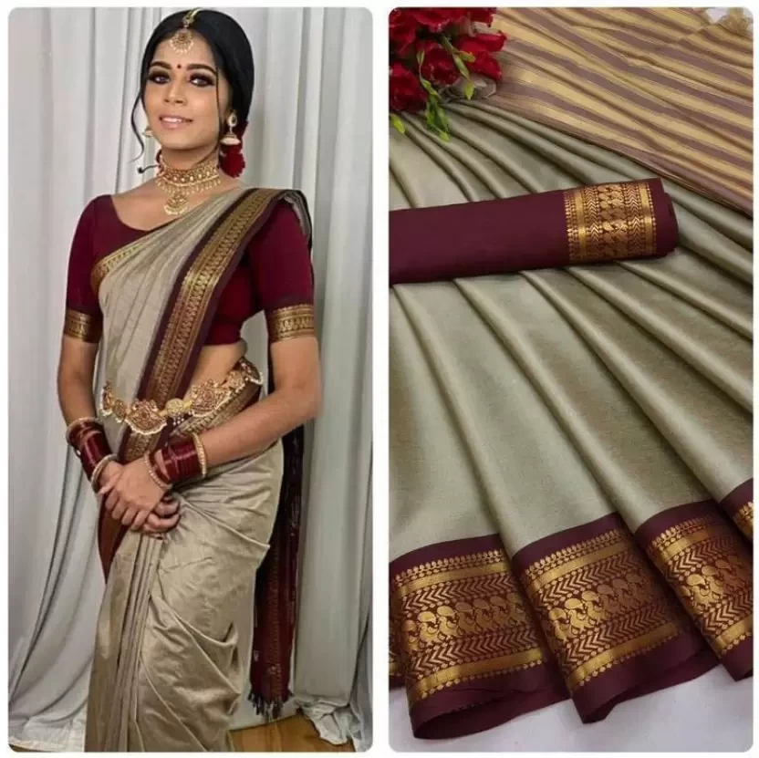 Unstitched Cotton Silk Blend Blouse Material Woven