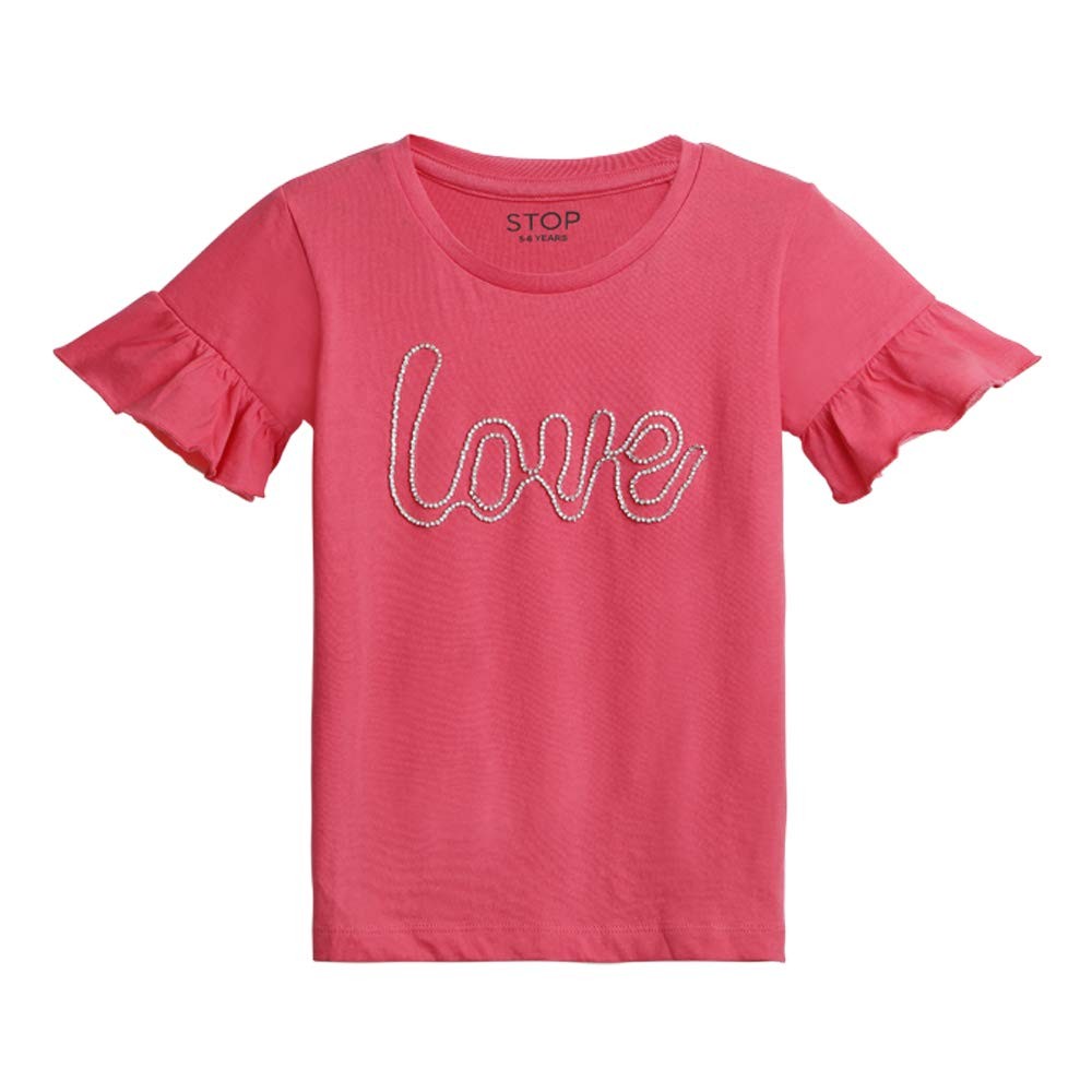 STOP by Shoppers Printed Cotton Round Neck Girls T-Shirt