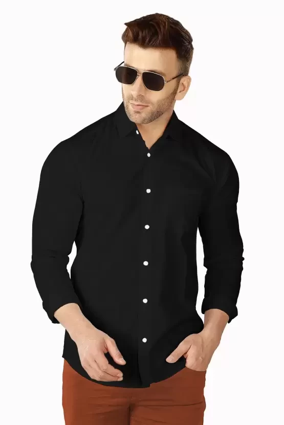 Men Regular Fit Solid Casual Shirt