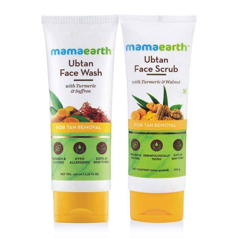MamaEarth Ubtan Natural for Dry Skin with Turmeric & Saffron for Tan removal and Skin brightning 100 ml - SLS & Paraben Free Face Wash  (100 ml)
