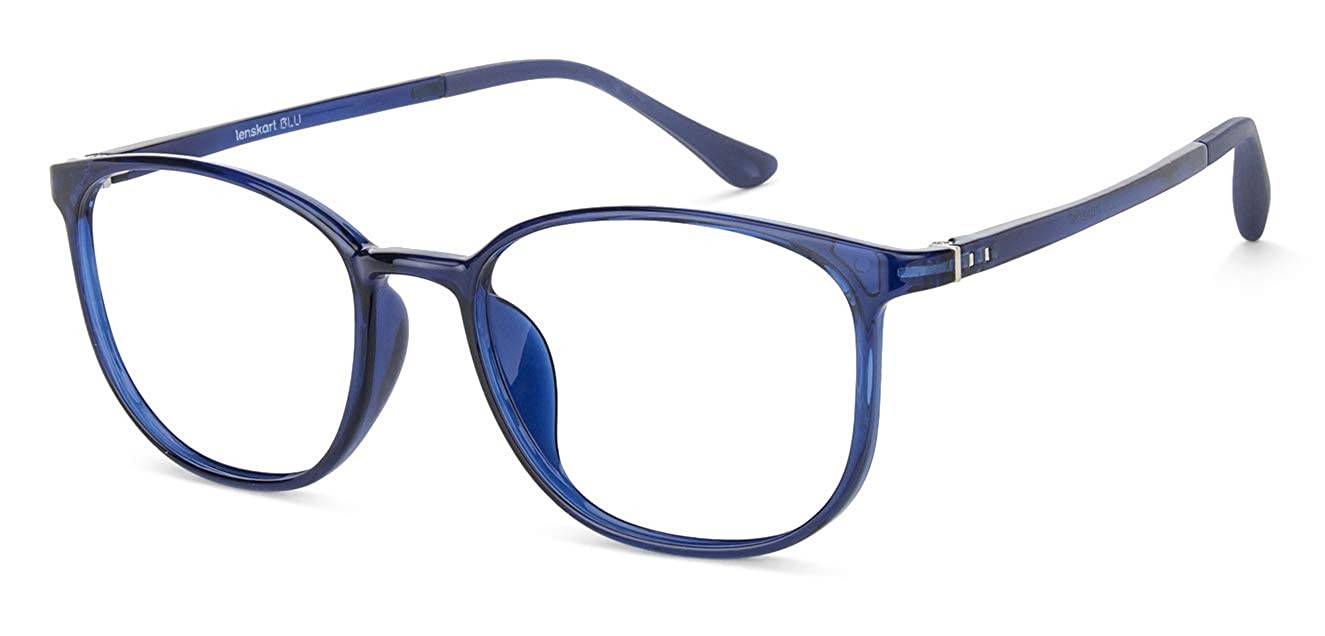 Lenskart Blu | Zero Power Blue Cut Computer Glasses | Anti Glare, Lightweight & Blocks Harmful Rays | UV Protection Specs |  Women | Medium | LB E13528