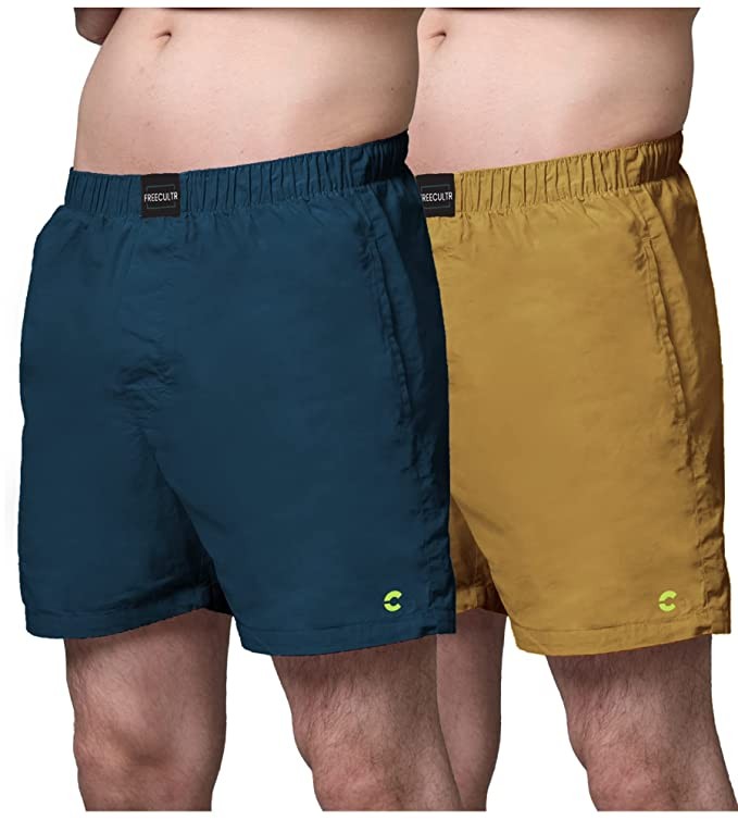 FREECULTR Men's Silky Soft Non-Pilling Micromodal All Day Boxer Shorts with Dual Deep Side Pocket