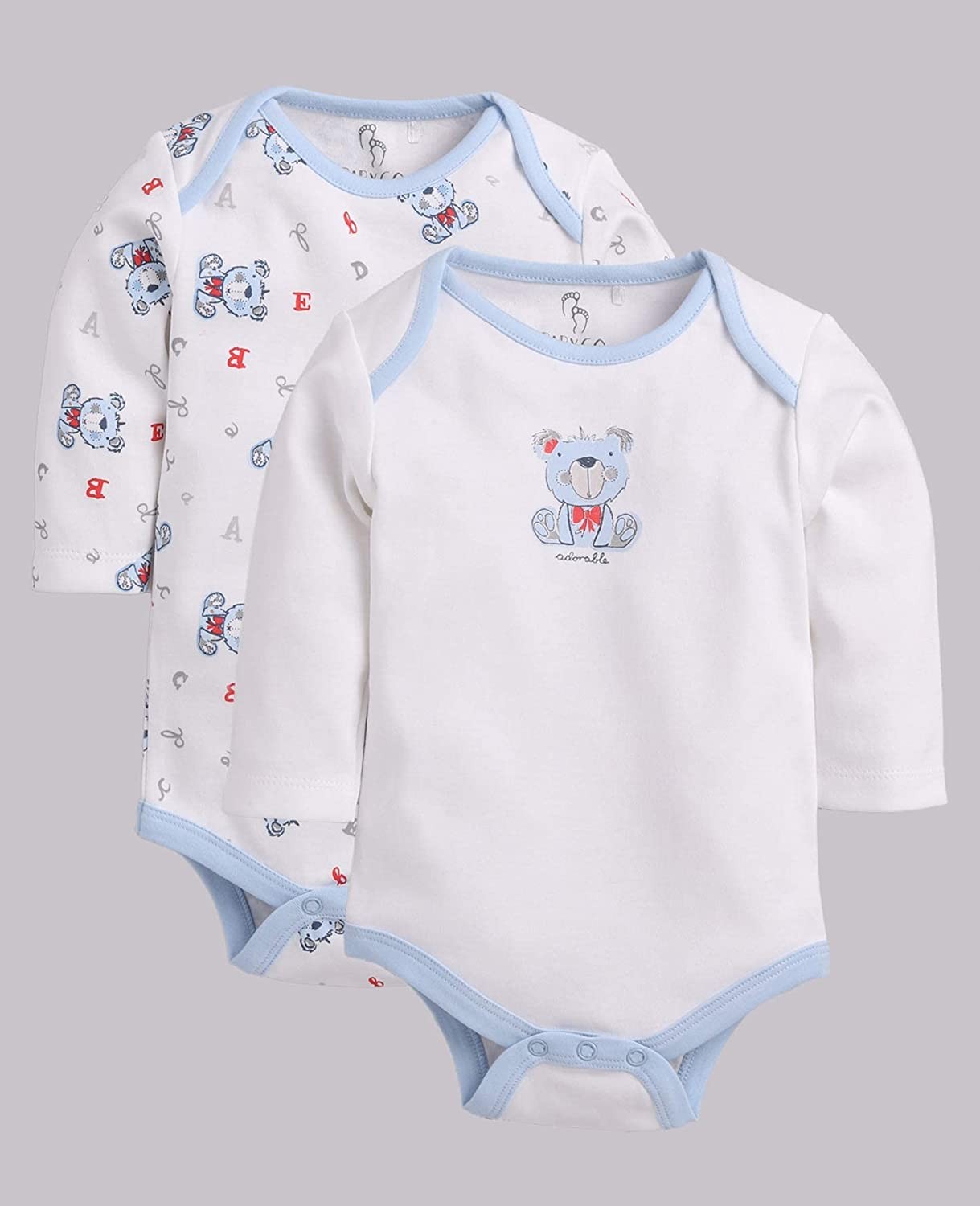 BABY GO Baby Unisex Romper for All Season/Sleep Suit/Comfort fit/ 100% Cotton (Set of 2) 0 - 3 Months