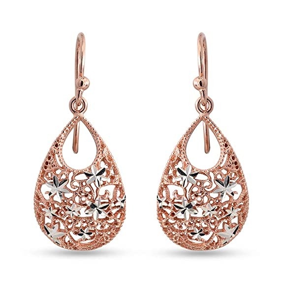 LeCalla 925 Sterling-Silver Jewelry Turkish Tear-Drop Earring for Teen Women