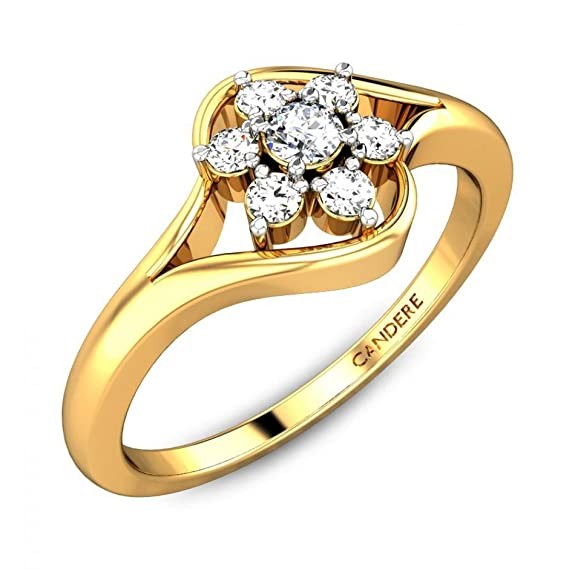 Kalyan Jewellers 18KT Yellow Gold and Diamond Ring for Women