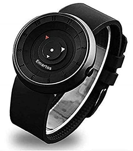 Emartos Analogue Unique Arrow Silicon Analog Men's Watch (Popular of Analogue Black Dial Unisex Watch)