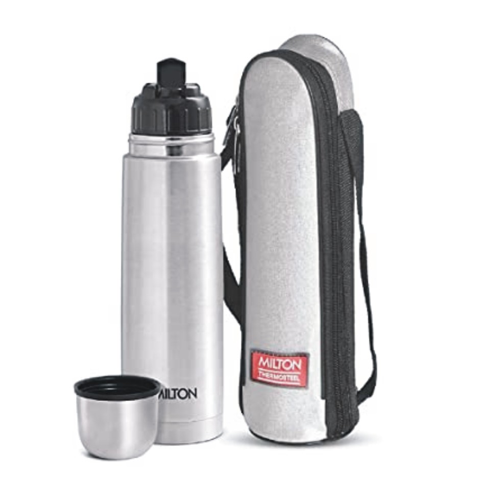 MILTON 500 ML THERMO-STEEL FLASK (24 HRS HOT & COLD) FLIP LID 500 ml Flask  (Pack of 1, Silver, Steel)