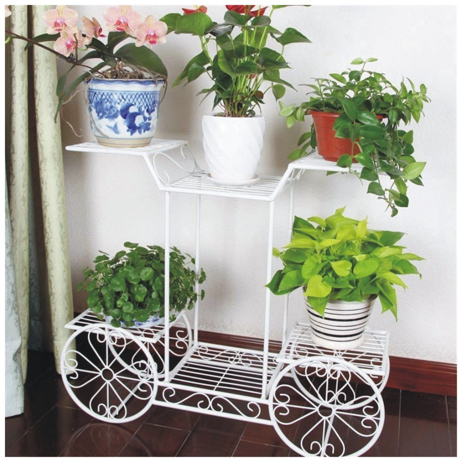 6-Tier Cart Planter Stand, Outdoor Flower Rack  (22)