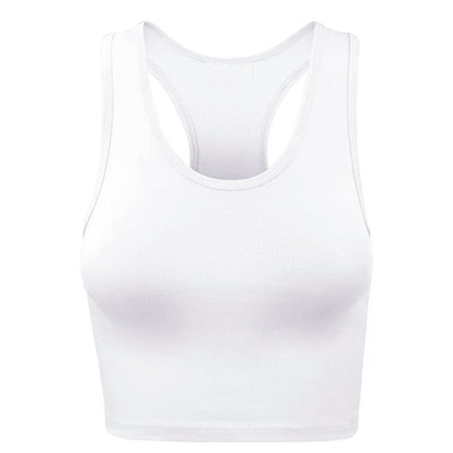THE BLAZZE Women's Cotton Racerback Basic Crop Tank Tops
