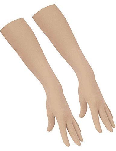 Shoppyana Men's and Women's Cotton Hand Summer Gloves for Protection From Sun Burn/Heat/Pollution (Beige, Free Size)