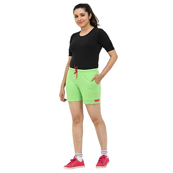 OCEAN RACE Women Cotton Shorts With Packet Regular Fit